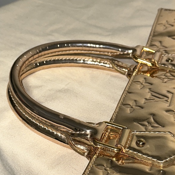 Louis Vuitton monogram mirror gold sac plat shopper tote purse - Picture 10 of 15